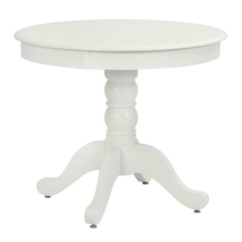 Momei Vintage Style Round Solid Wood Dining Table White