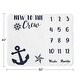 preview thumbnail 4 of 4, Nautical Anchor Boy or Girl Baby Monthly Milestone Blanket - Navy Blue and White Boat Crew Ocean Sea Sailing Gender Neutral