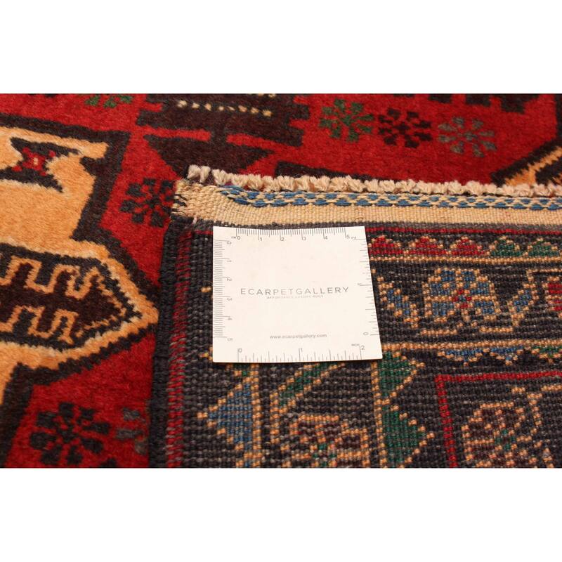 ECARPETGALLERY Hand-knotted Teimani Red Wool Rug - 3'8 x 6'7