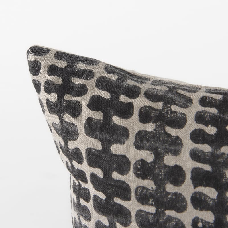 Miriam Beige & Black Patterned Decorative Pillow Cover