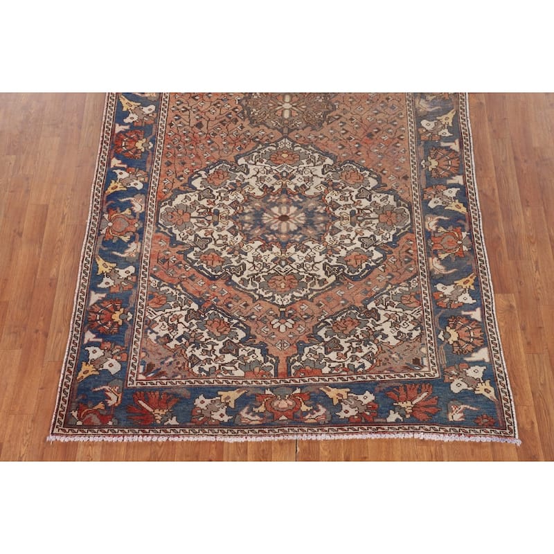 Bakhtiari Persian Vintage Area Rug Handmade Bedroom Wool Carpet - 5'2" x 10'1"