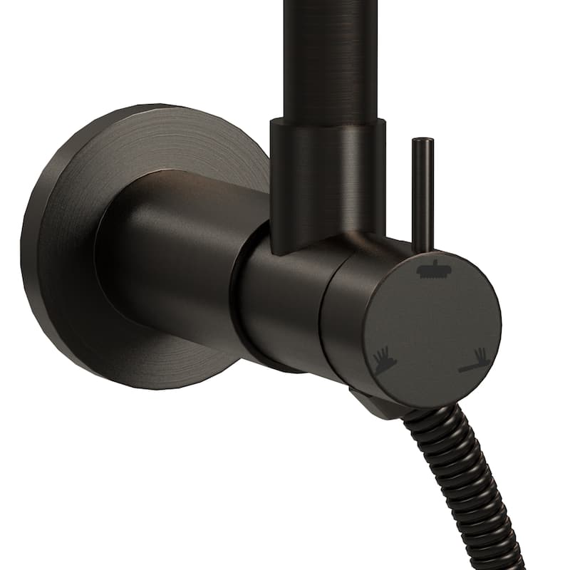 Lanai 8-in Rain Showerhead with 3-Body Jets Pivoting Shower Arm and Multi-function Handshower Oil Rubbed Bronze 1.8 GPM