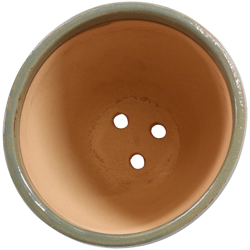 Sunnydaze Resort Glazed Ceramic Planter - UV/Frost-Resistant 13-Inch - Gray