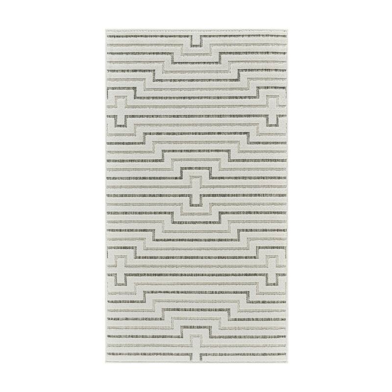 Elto Sleek Geometric Weather Resistant Current & Stylish Outdoor Rug