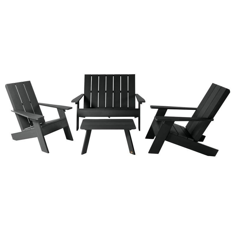 Italica Modern Adirondack Conversation Set - Black