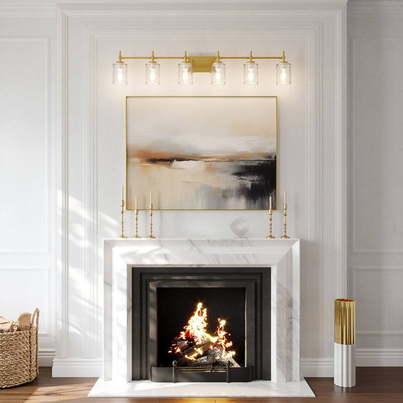 Acroma Dimmable Bathroom Vanity Light with Water Ripple Clear Shade