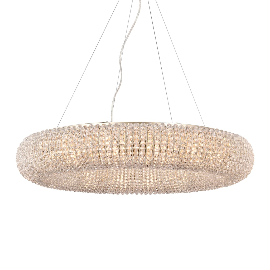 Krista Glam Champagne Gold Crystal Chandelier - 2 Size Options (16-Light/24-Light), Dimmable G9 Fixture with Adjustable Wire
