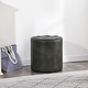 preview thumbnail 32 of 60, Adeco Round Ottoman Upholstered Tufted Faux Leather Footrest