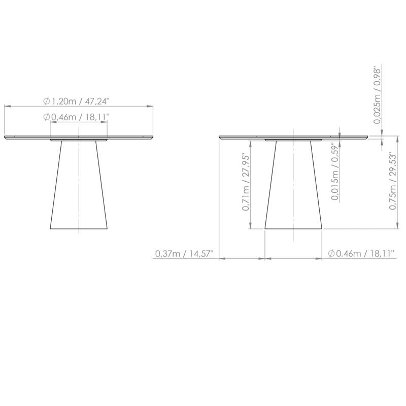 Urbia Mona Lacquered Glass Round Dining Table
