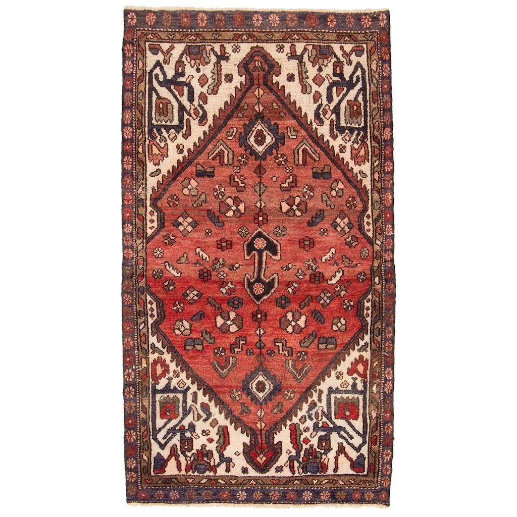 ECARPETGALLERY Hand-knotted Andelz Dark Red Wool Rug - 3'3 x 6'2