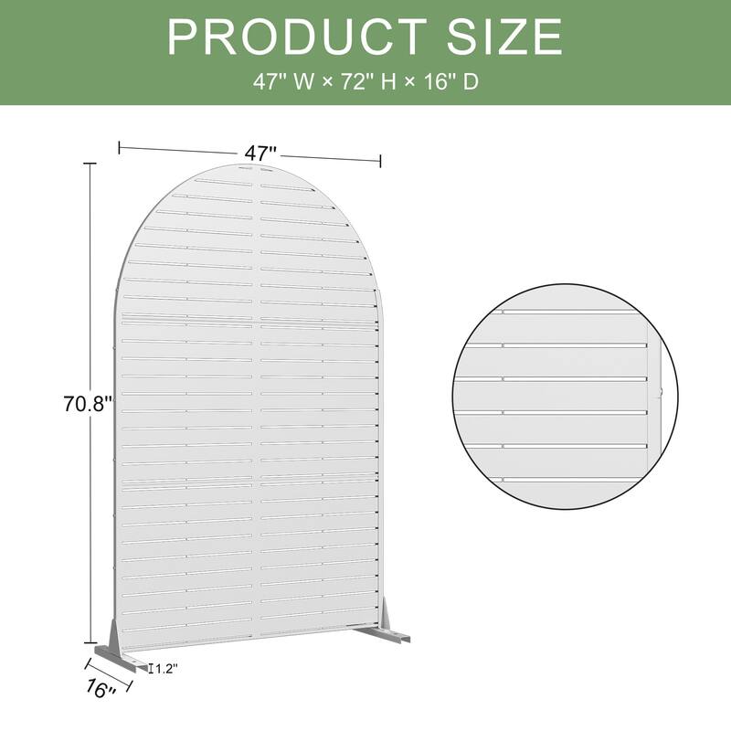 Dovelina 6ft.Outdoor Freestanding Metal Privacy Screen Decorative Garden Fence - 72"x47"
