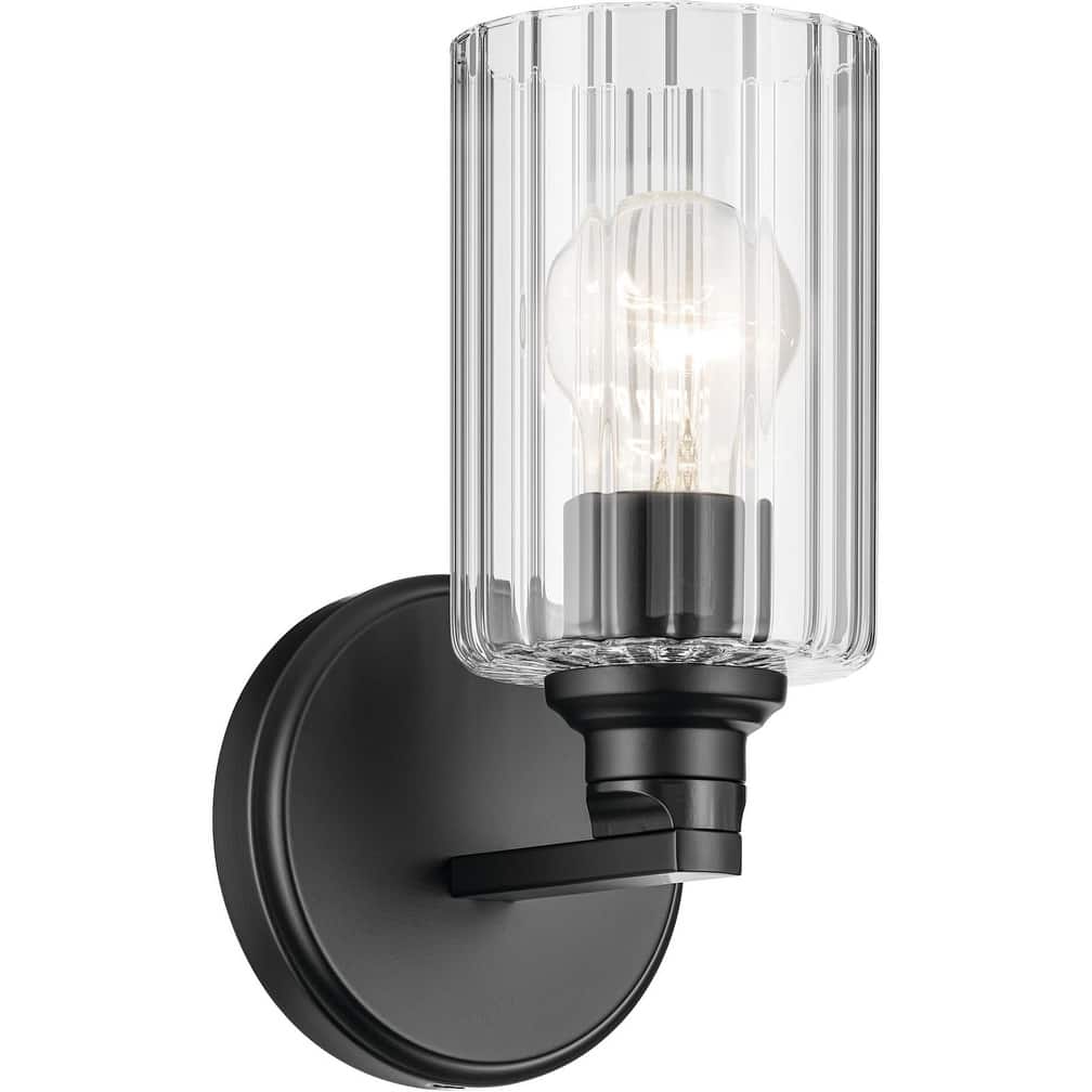 Kichler 55224FLU Gioe 10" Tall Bathroom Sconce with Clear Fluted Glass