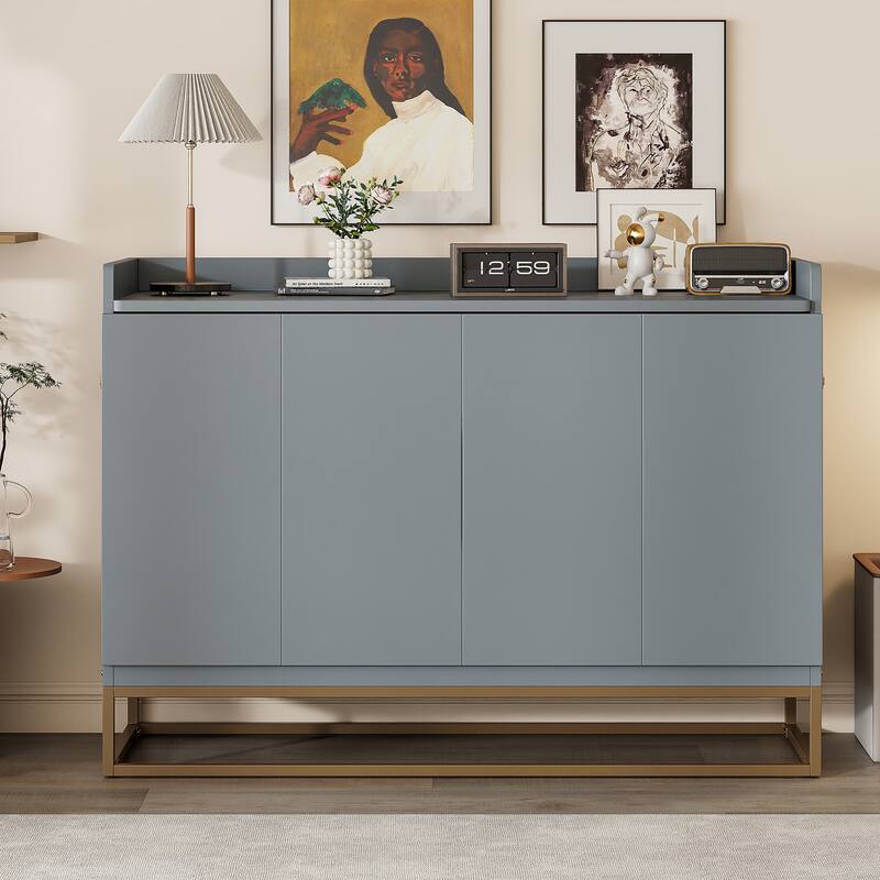 Queen Size Murphy Bed Wall Bed with Iron Legs, Modern Small Room Foldable Bed, Wooden Wall Bed Frame for Home Office - Grey