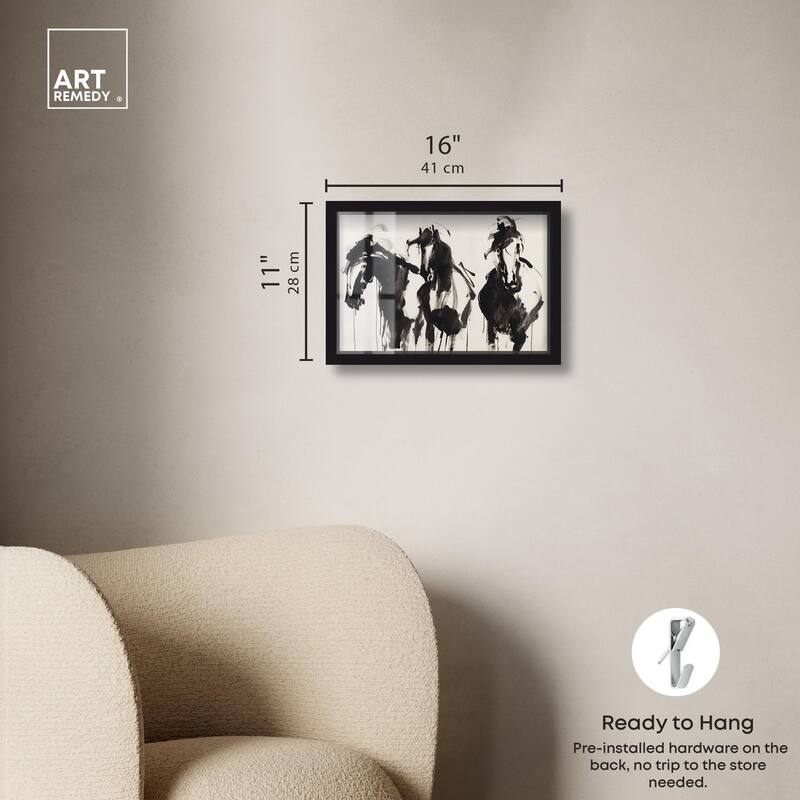 Horses in Ink Shadowbox by Art Remedy