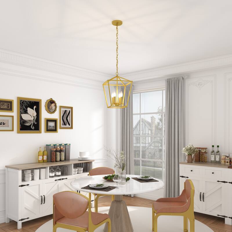 Acroma 4-light Modern Farmhouse Lantern Kitchen Island Pendant