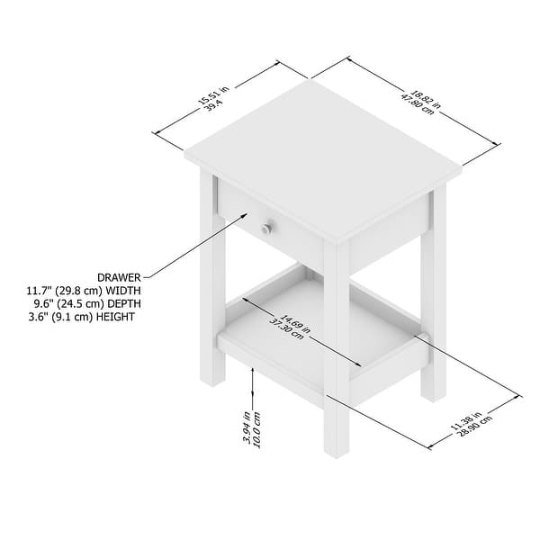 Bush Furniture Mayfield Farmhouse Bedroom Nightstand Table.