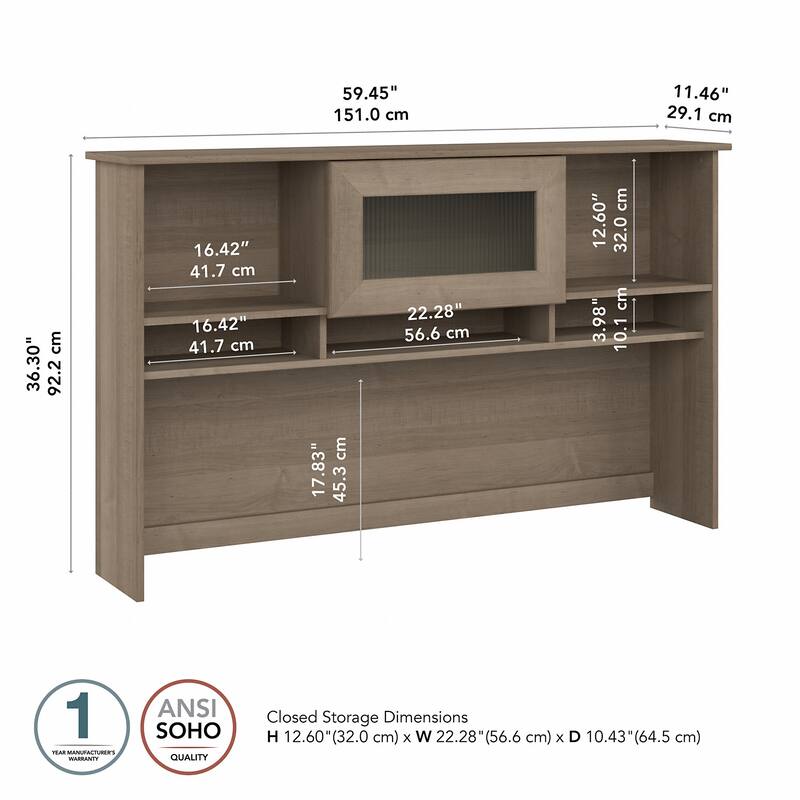 Cabot 60W Hutch by Bush Furniture
