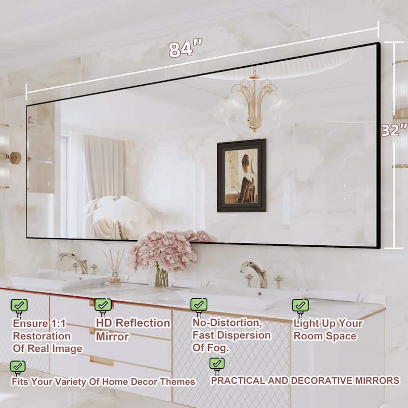 QuivaraView Wall Mounted Aluminum Frame Bathroom Vanity Mirror