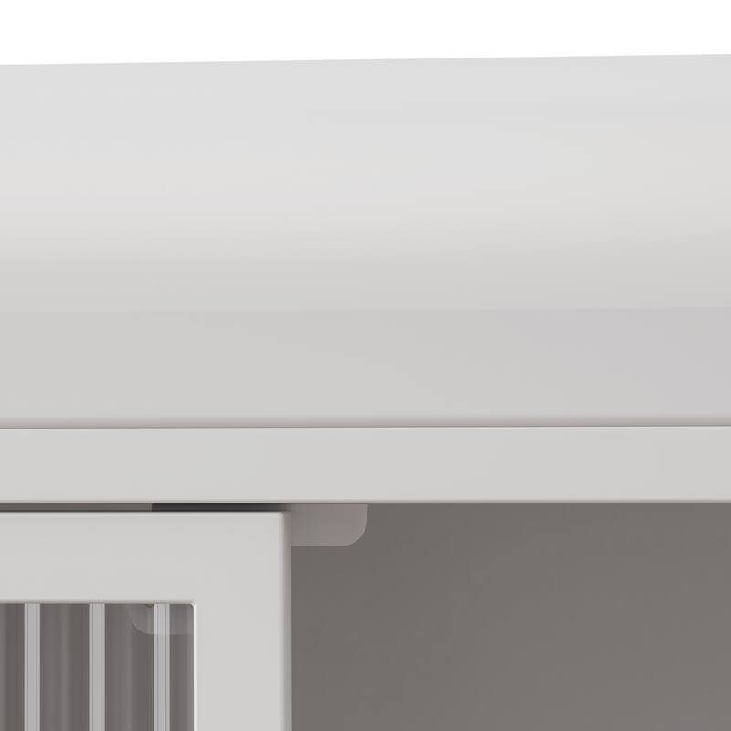 Arched 3-Door Wall Mounted Glass Cabinet for Kitchen, Bathroom and Living Room Storage Display