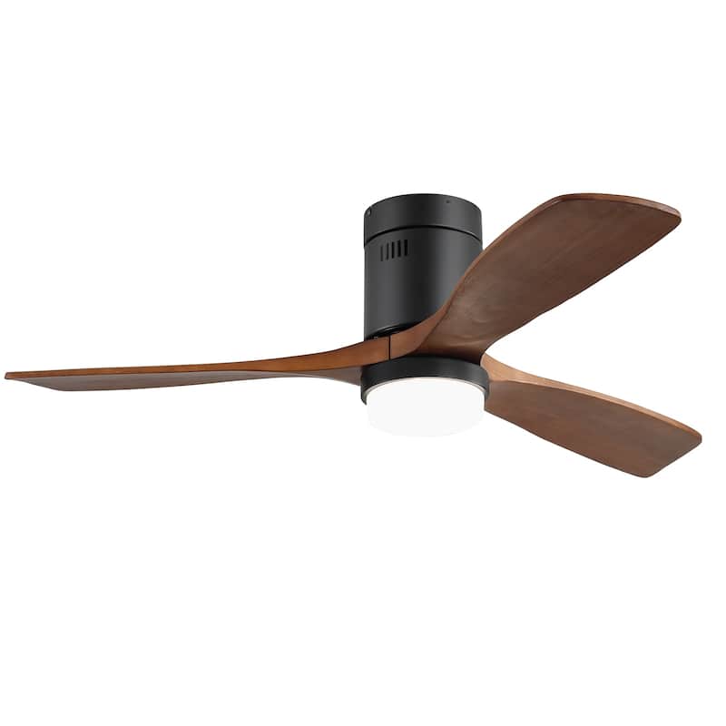60 Inch Solid Wood Ceiling Fan with Light and Remote, Reverse Functions, Integrated Light Optional