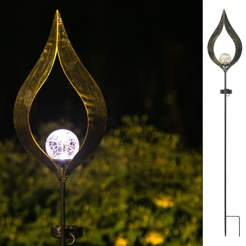 Adeco Solar Lights Garden Metal Stake