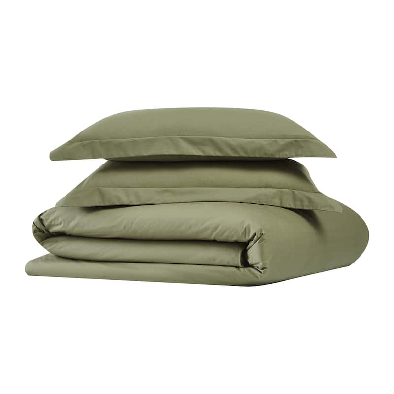 Brooklyn Loom Tight-Weave Cotton Percale Duvet Set