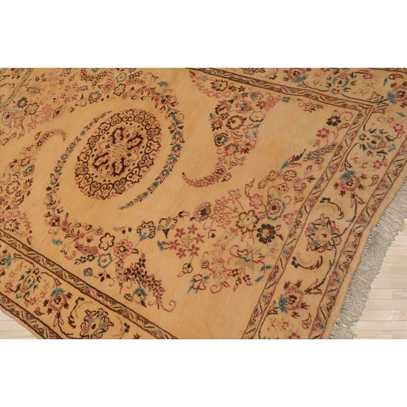 3'5''x4'10" Beige Nain Rug Hand Knotted Traditional Wool Artistry - 3' 5'' x 4' 10''