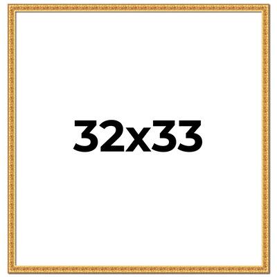32x33 Frame Gold Real Wood Picture Frame Width 1 inches | Interior