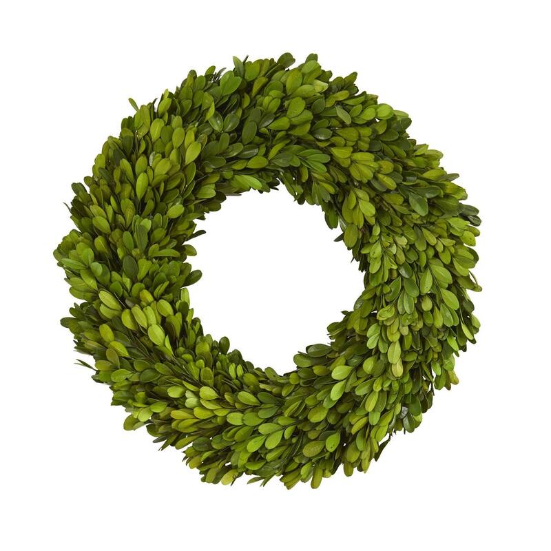 Nearly Natural 14" Preserved Boxwood Wreath - Green