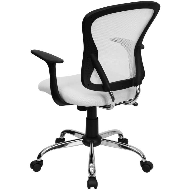 Mid-Back Mesh Swivel Task Office Chair with Chrome Base and Arms