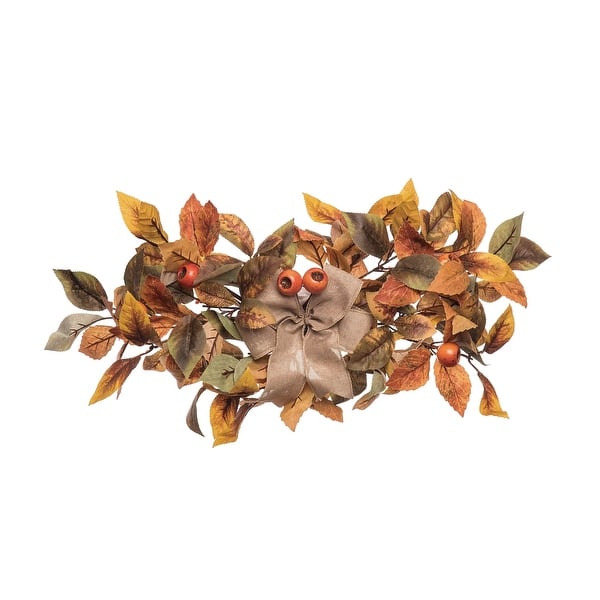 slide 2 of 2, Transpac Fabric 24 in. Multicolor Harvest Leaves Swag