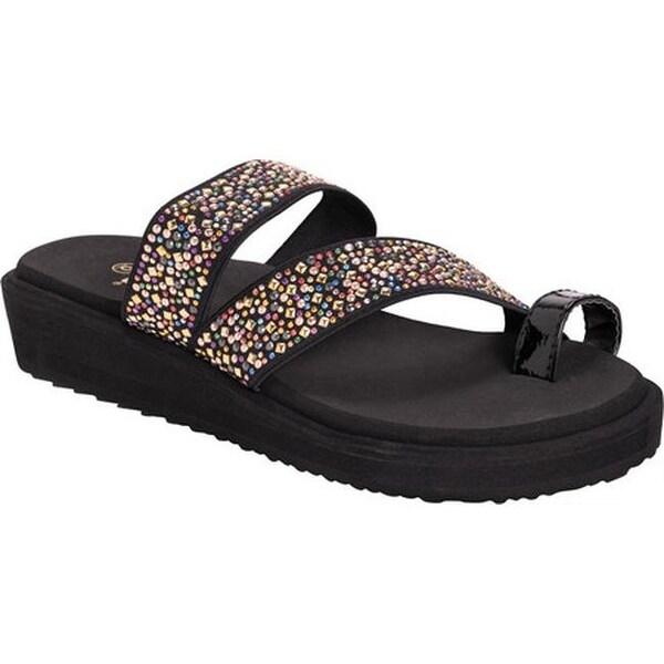 toe loop wedge sandals