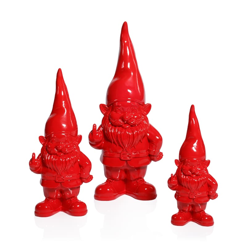 Whimsical Fun Gesture 9" Tall Gnome Holiday Tabletop Figurines, Set of 2