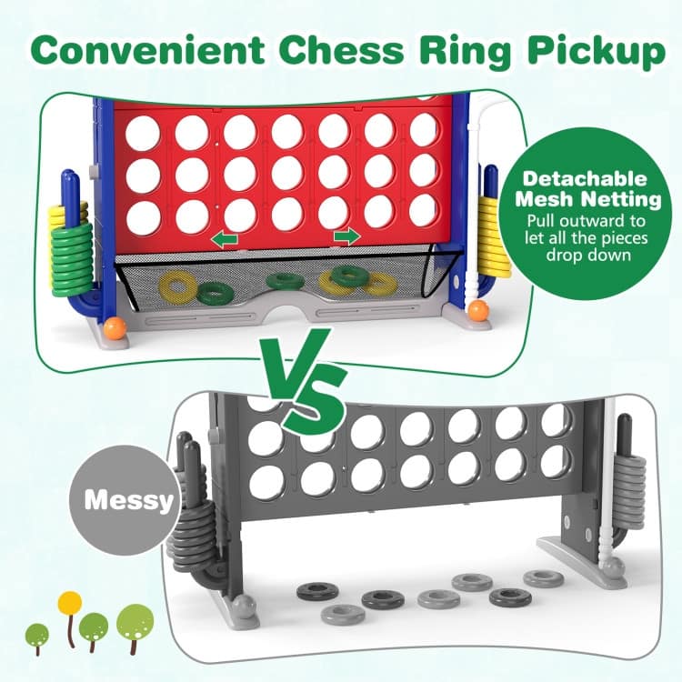 PE PP PVC 4-in-1 Jumbo Game Set with Adjustable Height and Cup Holders - 40.5" x 15.5" x 32.5"-38.5"