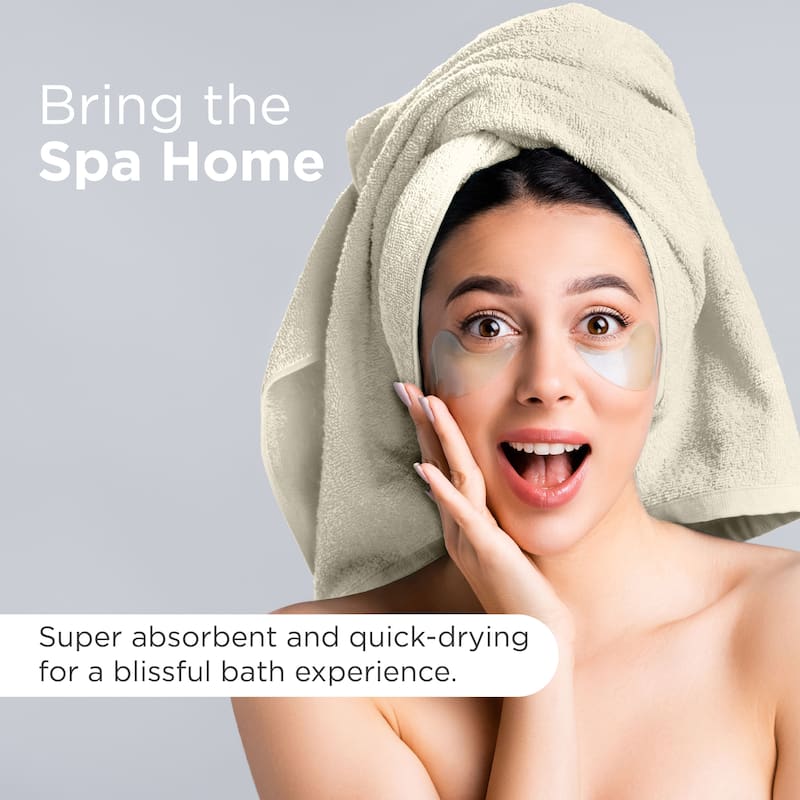 Superior Miami 100% Cotton 6-Piece Towel Set - Lightweight & Quick Drying