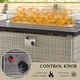 preview thumbnail 6 of 4, Propane Fire Table, 42" Outdoor Gas Fire Pit, 50,000 Btu Steel Fire Table With Glass Wind Guard - N/A