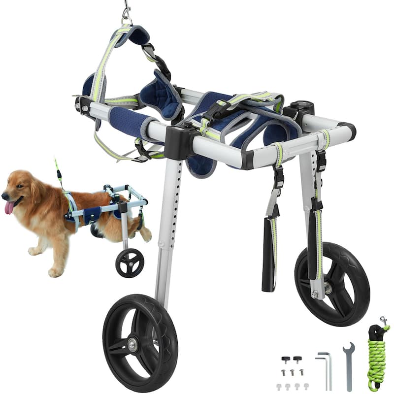 VEVOR 2 Wheels Dog Wheelchair for Back Legs, Dog Cart/Wheelchair for Injured, Disabled, Paralysis, Hind Limb Weak Pet - M 35-48lbs