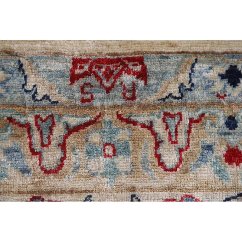 Hand Knotted Oriental 100% Wool Carpet Traditional Floral Beige & Ivories Sultanabad Area Rug - 14' 1'' X 10' 0''