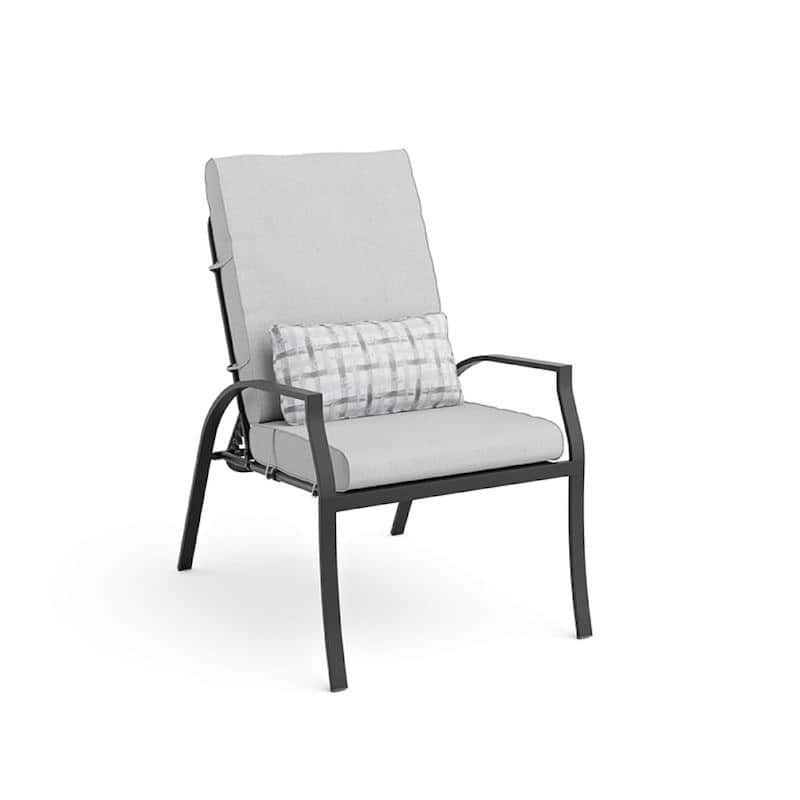 Leki Reclining Armchair Set of 6, Tie Back Cushions, 1 Pillow, Gray