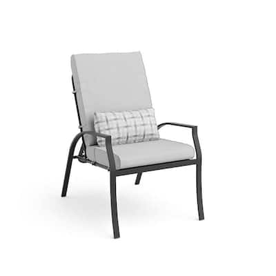 Leki Reclining Armchair Set of 6, Tie Back Cushions, 1 Pillow, Gray