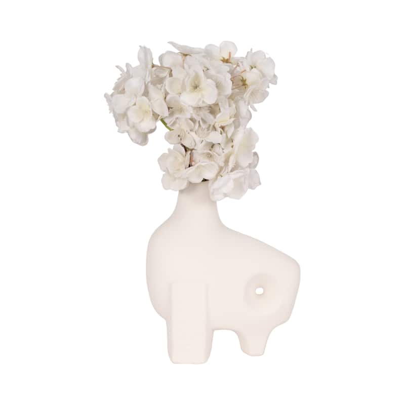 Sagebrook Home 9" Funky Abstract Rough Textured Object, White, 9"H
