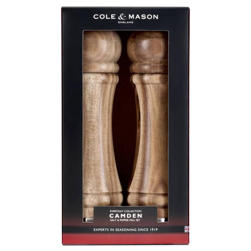 Cole & Mason Camden Salt & Pepper Mill Gift Set 8.5" - Adjustable Grind Traditional Design