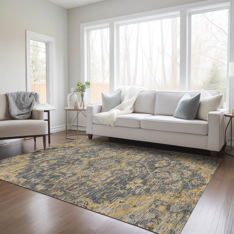 Machine Washable Indoor/ Outdoor Chantille Traditional Boho Rug