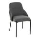 preview thumbnail 12 of 17, Porch & Den York Upholstered Chair (Set of 2) Dark Grey Fabric/Black Metal