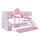 preview thumbnail 59 of 59, Castle Style Bunk Bed with 2 Drawers 3 Shelves and Slide