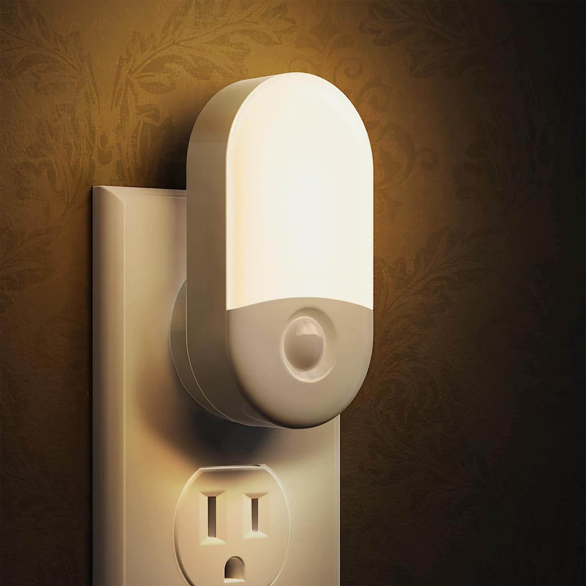 YANSUN 2 Pack Plug in Night Light for Kids with Light Sensors Dimmable LED Soft White 3000K Nightlight 5 in. On Sale Bed Bath Beyond 38427786
