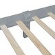 preview thumbnail 10 of 8, Full Size Wood Platform Bed Wooden Slat Support, Vintage Simple Bed Frame with Rectangular Headboard and Footboard, Grey