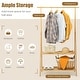 preview thumbnail 6 of 8, Gymax Bamboo Garment Rack Clothes Hanging Rack w/2-Tier Storage Shelf
