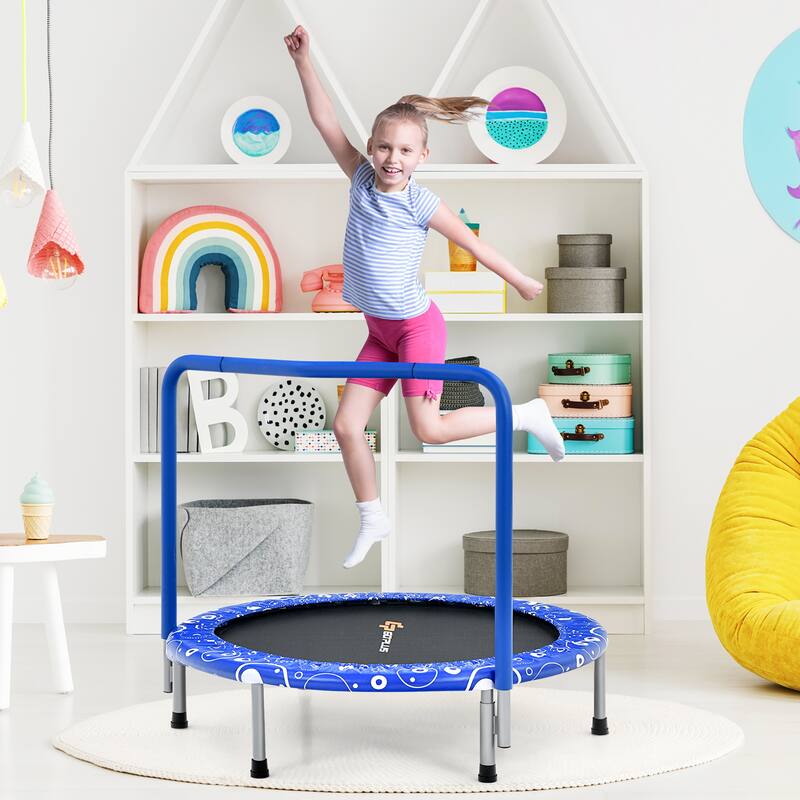 Costway 36'' Kids Trampoline Rebounder W/Full Covered Handrail & Pad