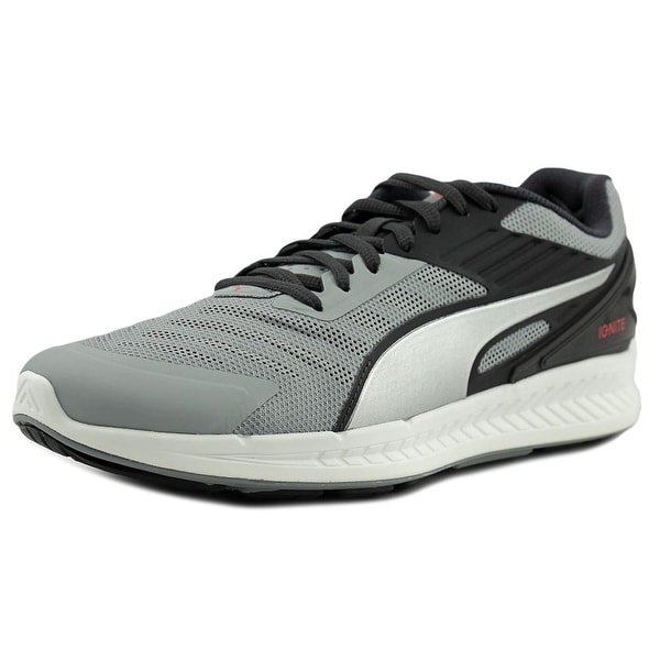 puma round toe lace up sneakers black